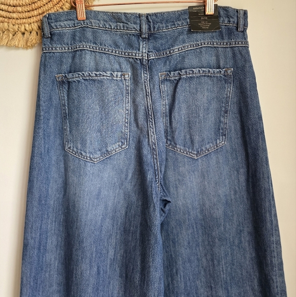 Banana Republic, New, High Rise Medium Wash Wide Leg Yoke Jeans, Size 31 12 - Picture 8 of 13